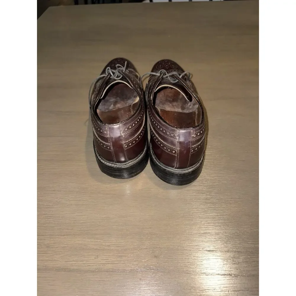 Men’s 9.5 Brown Leather Wingtip Derby Brogue Dress Shoes Oxford Style